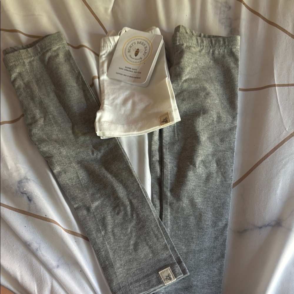 Gray and White Baby Leggings & bike short Set new